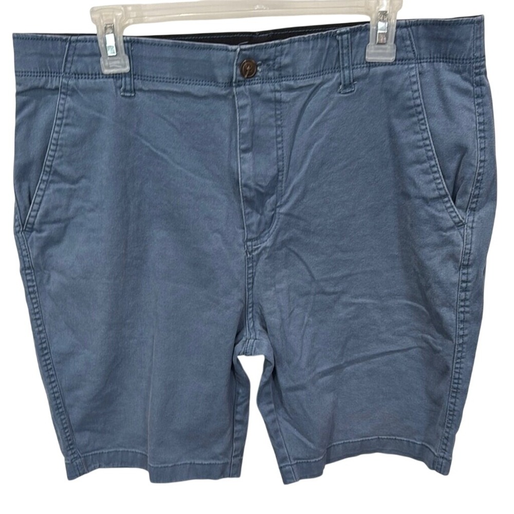Plugg Flex Mens Blue Chino Shorts Size 30 Stretch Flat Front Casual‎ Summer